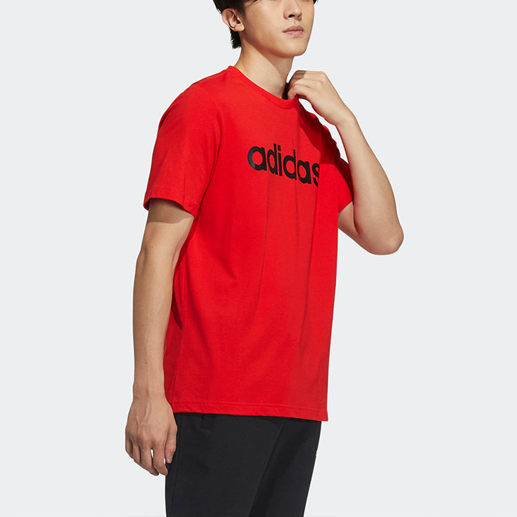 adidas M Ce Logo T1 Logo Printing Sports Round Neck Short Sleeve Red GP4888