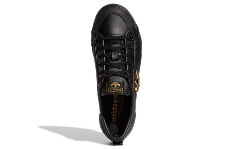 (WMNS) adidas Nizza Trefoil 'Carbon Black Gold' H01129