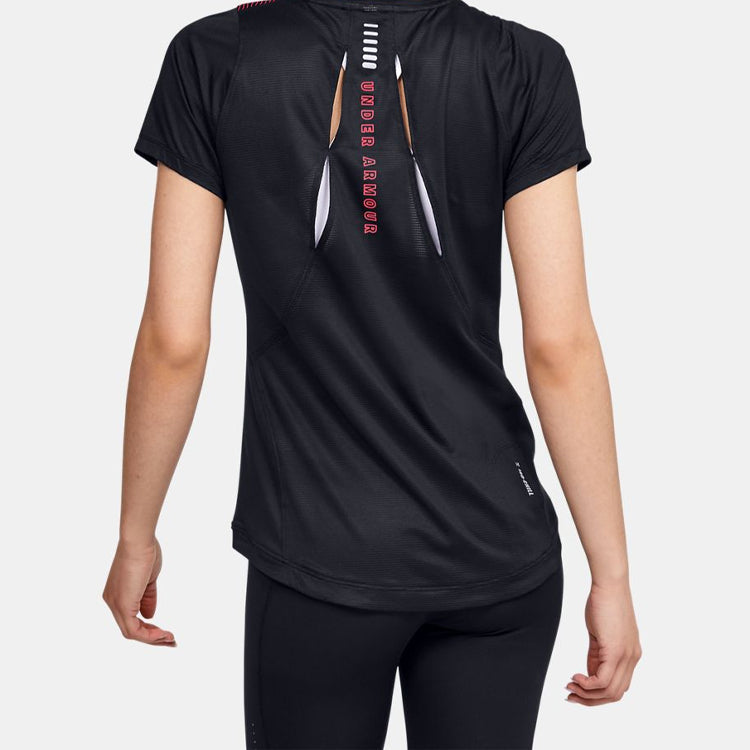 (WMNS) Under Armour UA Qualifier Running Sports Short Sleeve Black 1353465-001