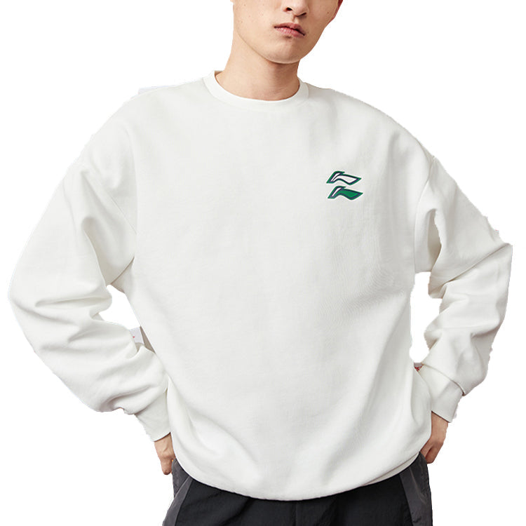 Li-Ning Round Neck Casual Sports Long Sleeves Pullover 'White' AWDQB71-1