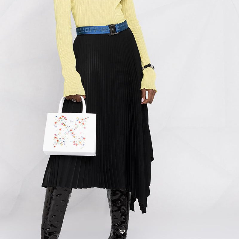(WMNS) Off-White Arrows Flowers Pattern BoxHandholdBag OWNA059R21LEA0020184