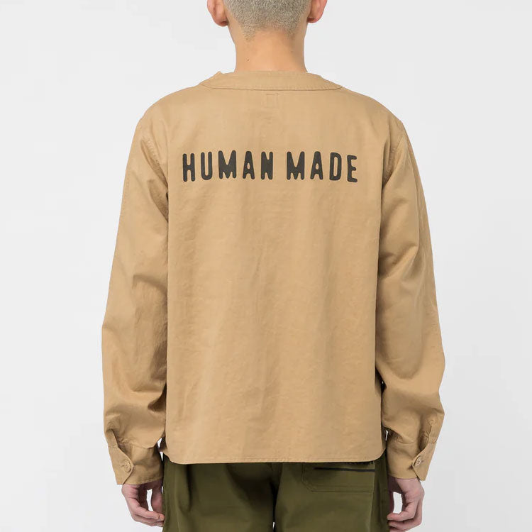 HUMAN MADE Pullover Long Sleeve Shirt 'Beige' HM25SH004