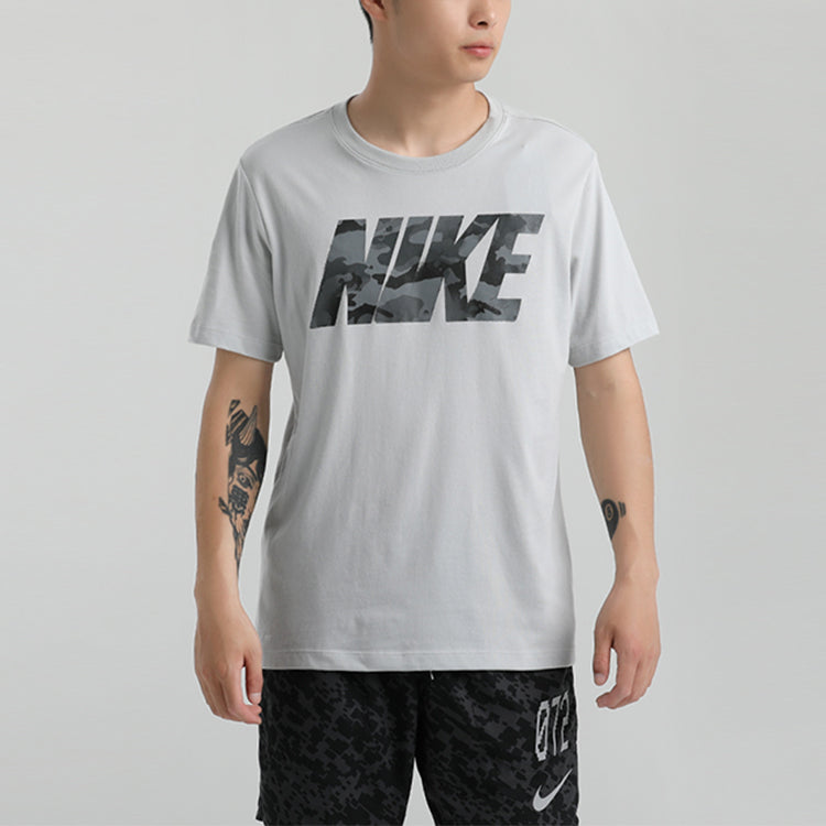Nike Casual Sports Round Neck Running Short Sleeve Gray CU8522-097