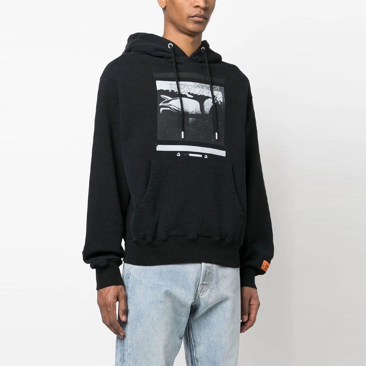 HERON PRESTON Graphic Print Hoodie 'Black' HMBB024S23JER0051010