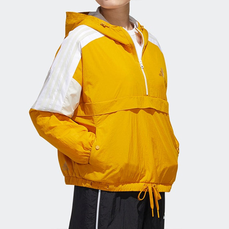 (WMNS) adidas Urban Anorak Casual Sports Half Zipper Jacket Gold Color GM1470