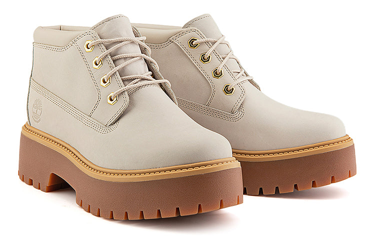 (WMNS) Timberland Stone Street Mid Lace Up Waterproof Boots 'White Nubuck' A64FRW