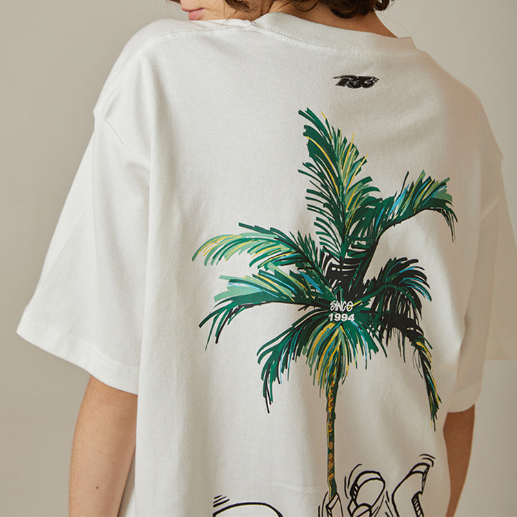 PJs Vigor Printing Short Sleeve Unisex White 20SSTS1023-P
