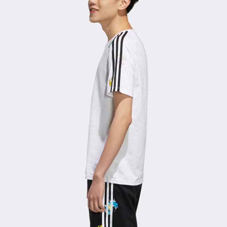 adidas neo x POKMON Crossover Series Pikachu Printing Short Sleeve White FM0320
