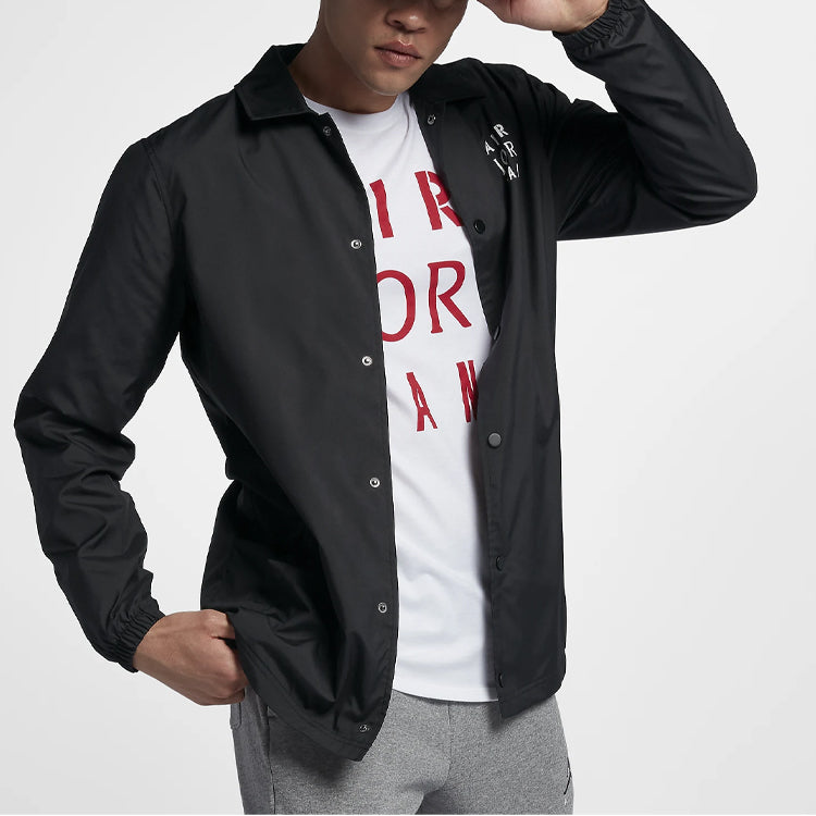 Air Jordan Jumpman Coaches lapel Coach Jacket Black AJ6796-010