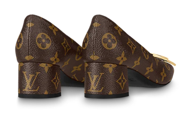 (WMNS) LOUIS VUITTON LV Madeleine Block Heels 'Brown Monogram' 1A8NCJ