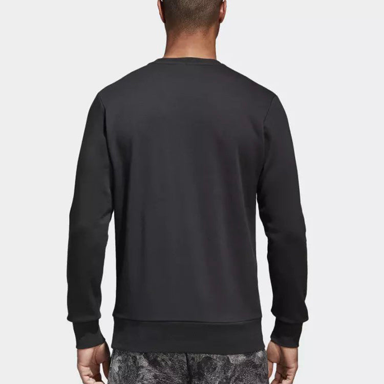 adidas Logo Crewneck Logo Sweatshirt 'Black White' CD6275