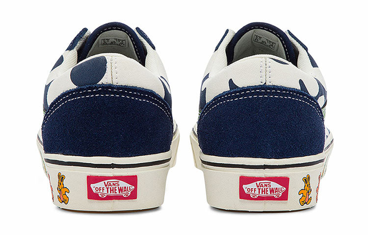 Vans Old Skool Casual Skate Shoes Unisex Blue White Flower Printing 'Blue White Green' VN0A5DYCB1U