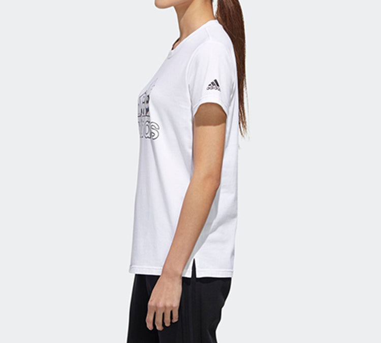 (WMNS) adidas Panda Bos Tee Sports Stylish Short Sleeve t White GL5643