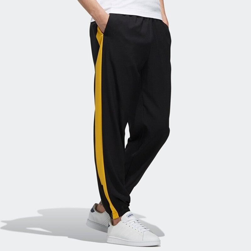 adidas neo Contrasting Colors Loose Casual Bundle Feet Sports Long Pants Black FK9927