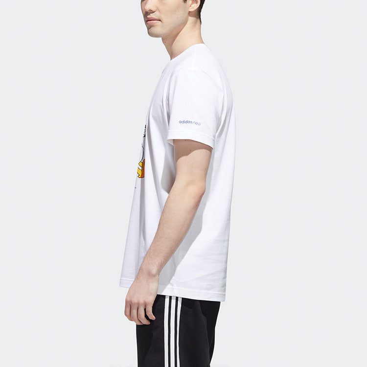 adidas neo x Disney Crossover Donald Duck Printing Casual Short Sleeve White GJ5637