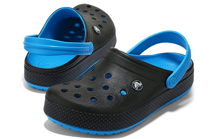 Crocs Wear-Resistant Lightweight Cozy Sports Unisex Black Blue Sandals 'Black Blue' 205237-49S