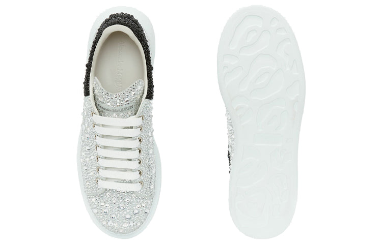 Alexander McQueen Crystal-embellished Oversized Sneakers 'Silver Black' 604223WHCE49329