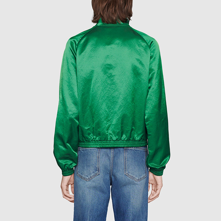 Gucci Letter Logo Printed Color Matching Collar Jacket For Men Green/White 618900-ZAEOH-3262