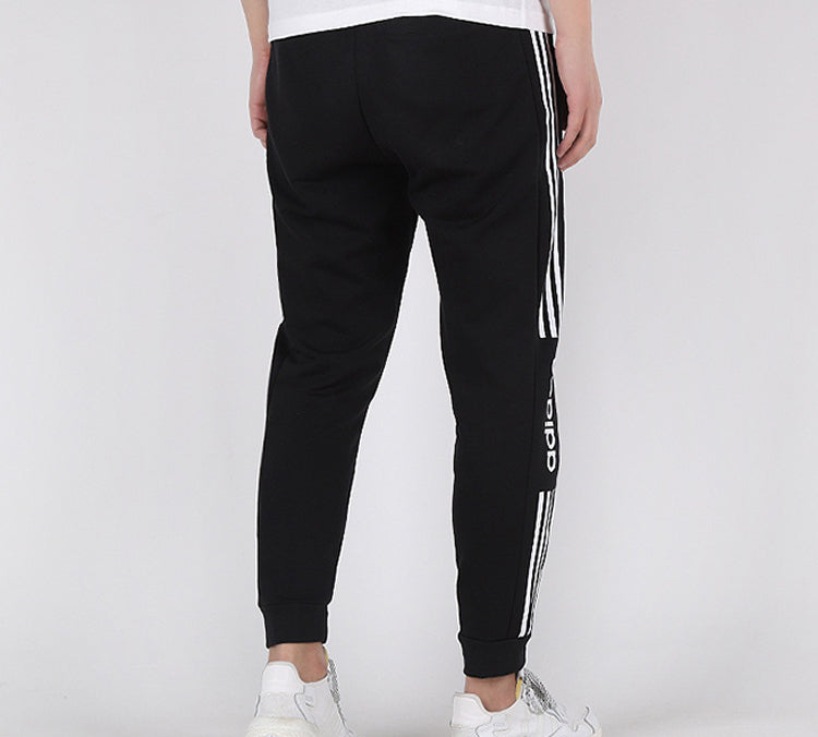 adidas neo Knit Drawstring Casual Sports Long Pants Black FP7487