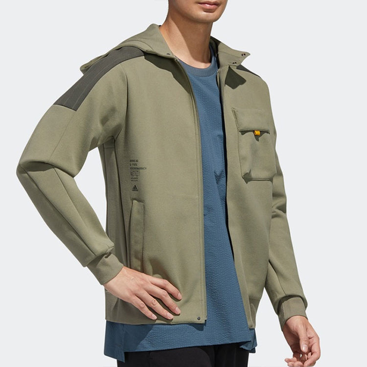 adidas Th Htt Peach hooded casual Jacket Green GM4421