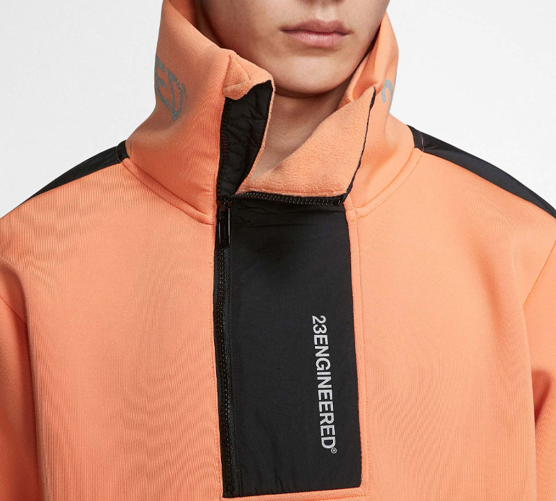 Air Jordan 23 Engineered Stand Collar Knit Contrasting Colors Half Zipper Orange BQ5738-854