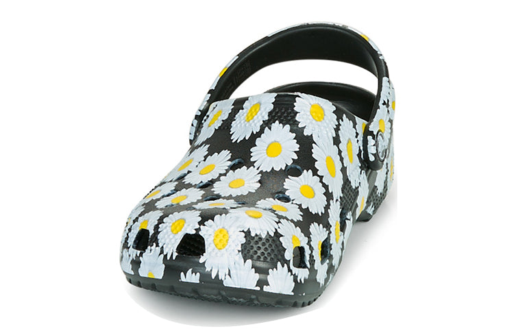 Crocs Classic clo daisy Full Print Sandals Unisex Black 206375-0ZI