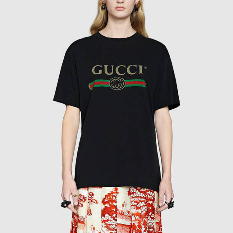 (WMNS) Gucci Oversize T-Shirt With Logo 'Black' 457095-X5L89-1948