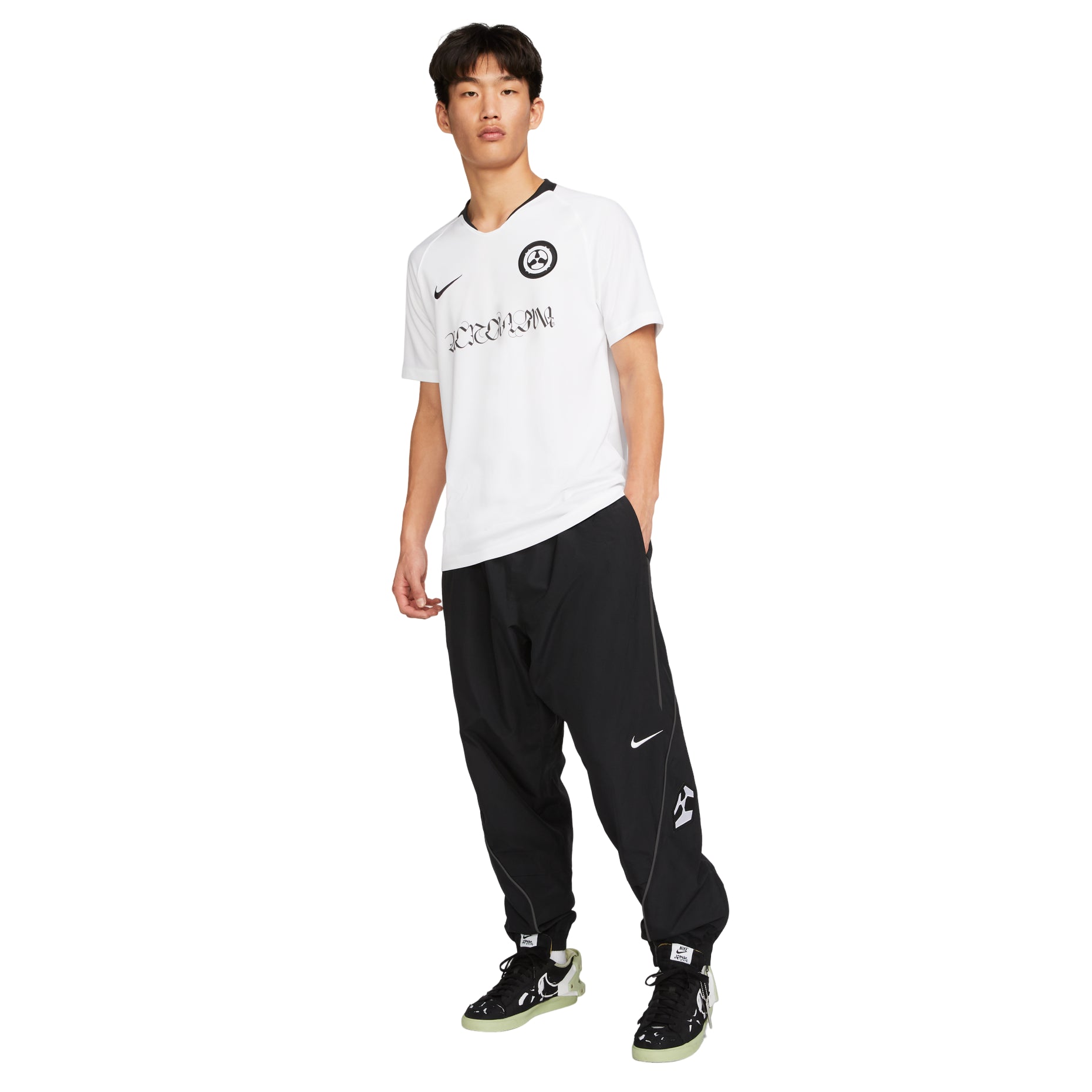 Nike x ACRONYM Crossover Fan Edition Printing Logo V neck Short Sleeve Asia Edition White DC8809-100