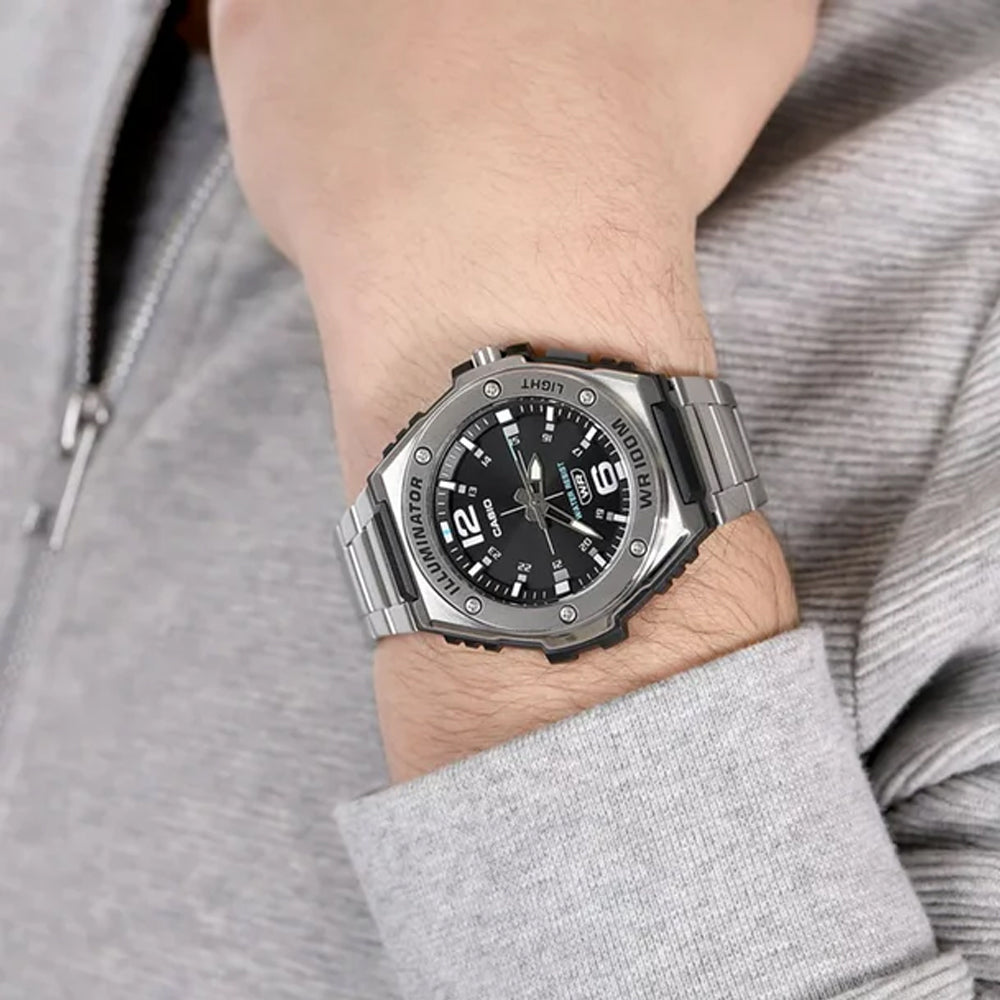 Casio Illuminator Analog Watch 'Silver Black' MWA100HD-1AV