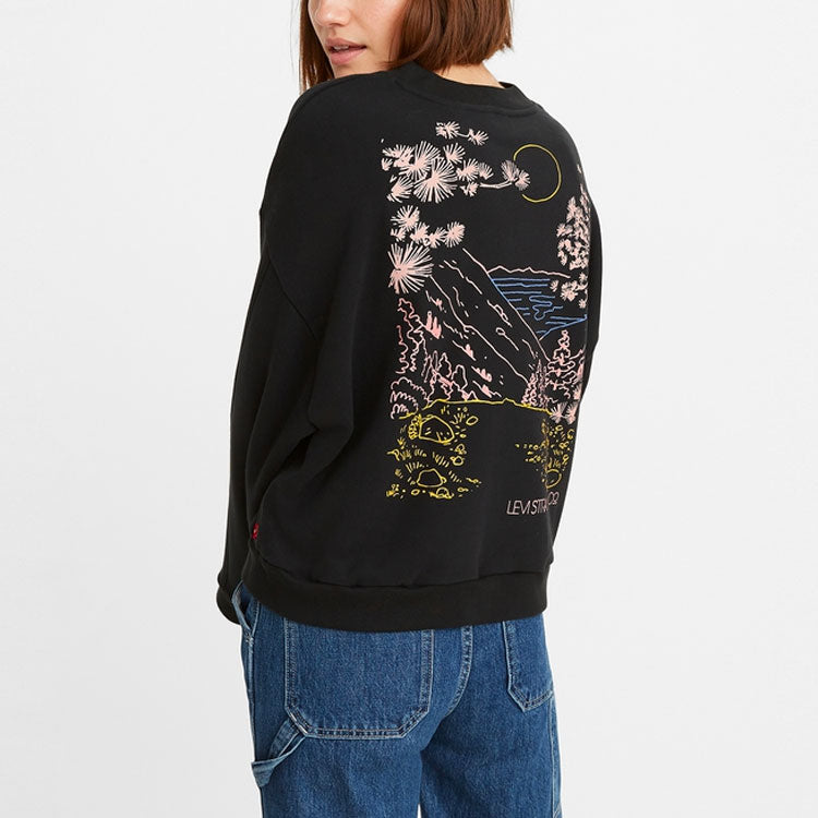 (WMNS) Levi's Pattern Printing T-Shirt 'Black' 85283-0030