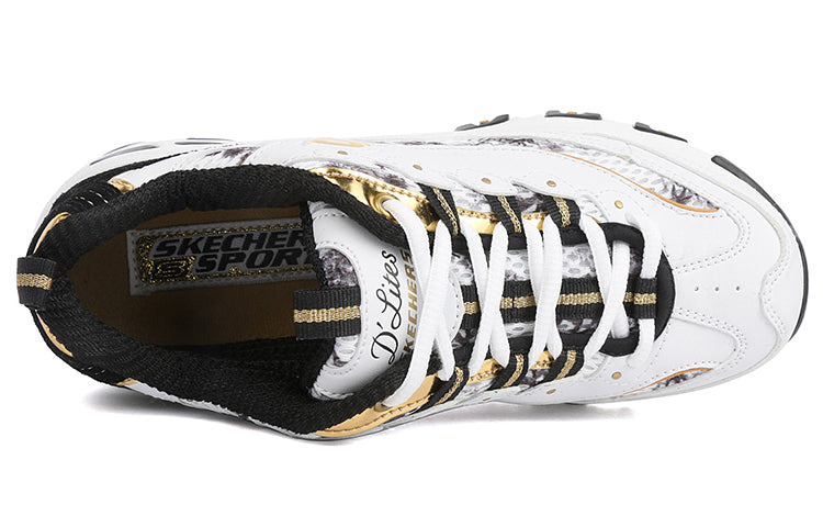 (WMNS) Skechers D'Lites Low-Top Running Shoes White/Black 99999957-WBGD