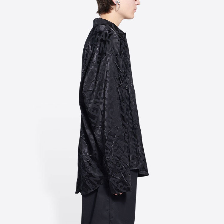 Balenciaga All Over Logo Minimal Shirt 'Black' 681812TLO581000