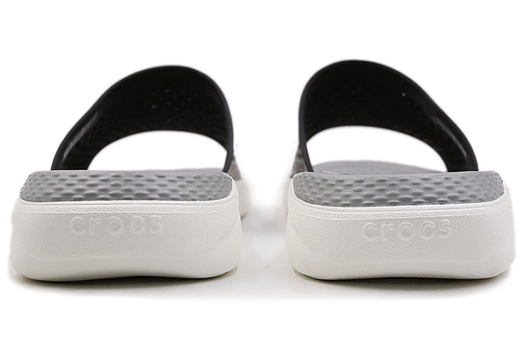 Crocs LiteRide LOGO Unisex Black Slippers 'Black White' 205562-066