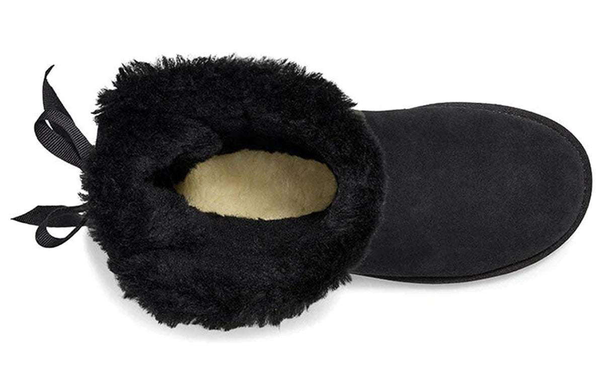 (WMNS) UGG Short Bow Stiefel Fleece Lined Black 1110706-BLK