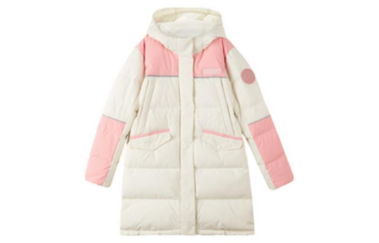 (GS) Skechers Hooded Long Down Jacket 'Beige Black' L422B010
