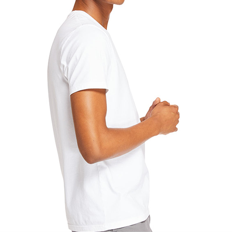 Men's Timberland Embroidered Logo V neck Short Sleeve White A2B6N100
