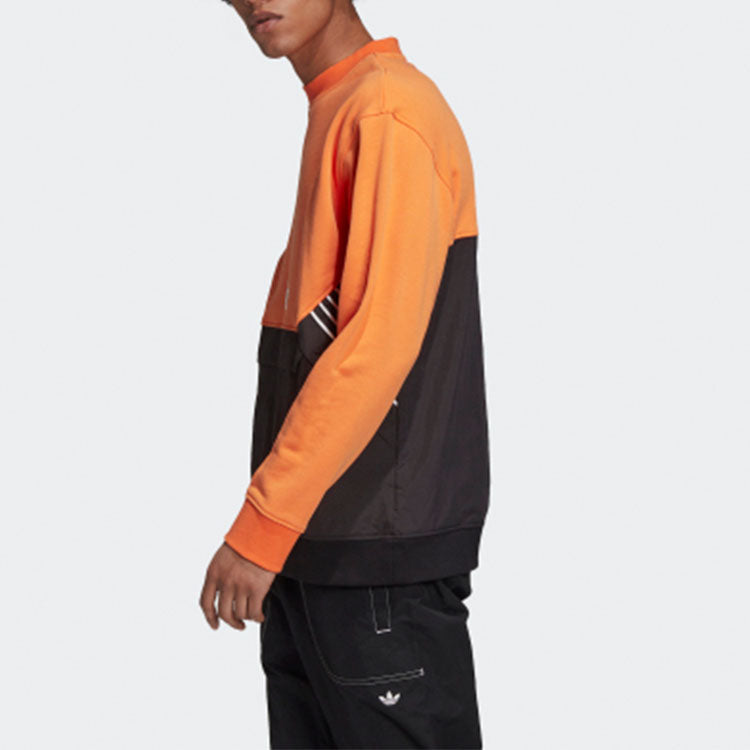 adidas originals TLM 02 Crewneck Sports Round Neck Pullover Black Yellow Splicing 'Black Yellow' GD5797