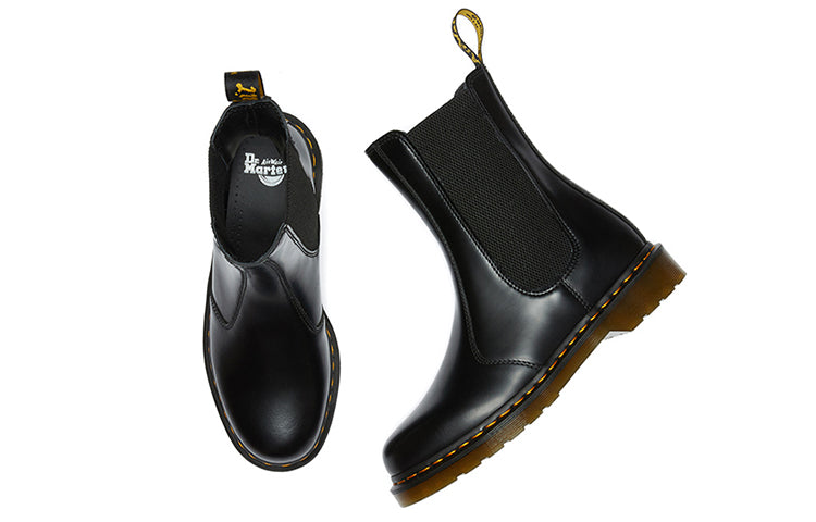 (WMNS) Dr. Martens 2976 Hi Smooth Leather Chelsea Boots 'Black' 26964001