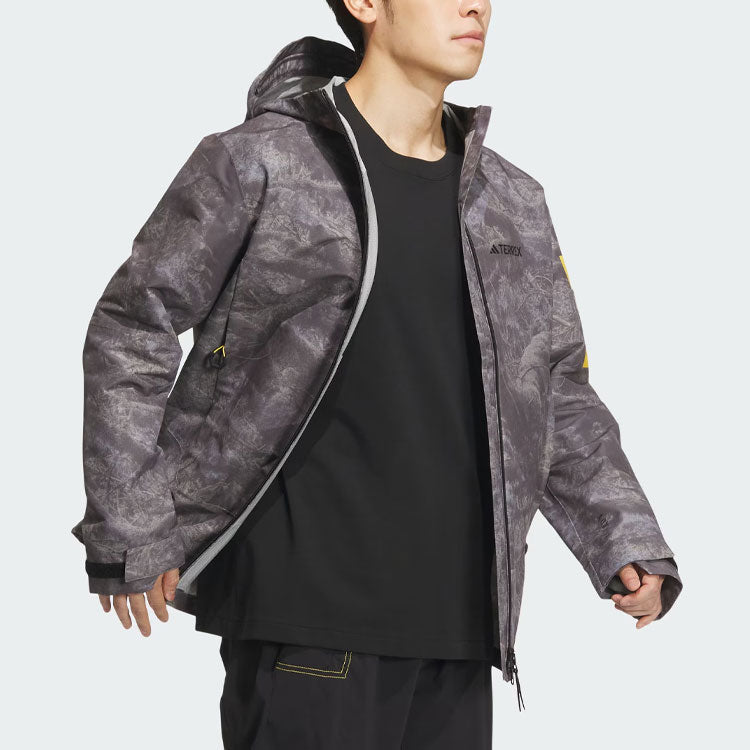 adidas x National Geographic Allover Print RAIN. RDY Jacket Asia Sizing 'Silver Violet' IS9512