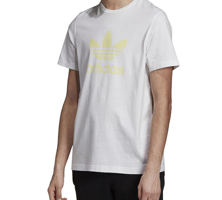 adidas originals Chest Logo Printing Sports Short Sleeve White FK1349