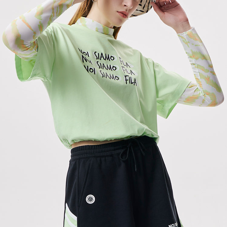 FILA FUSION Alphabet Printing Tie Dye Loose Green T11W131107F-LG