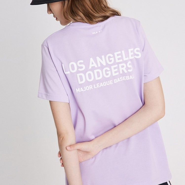 MLB Basic Small Label Embroidered Sports Round Neck Unisex Blue Purple 31TS21931-07V