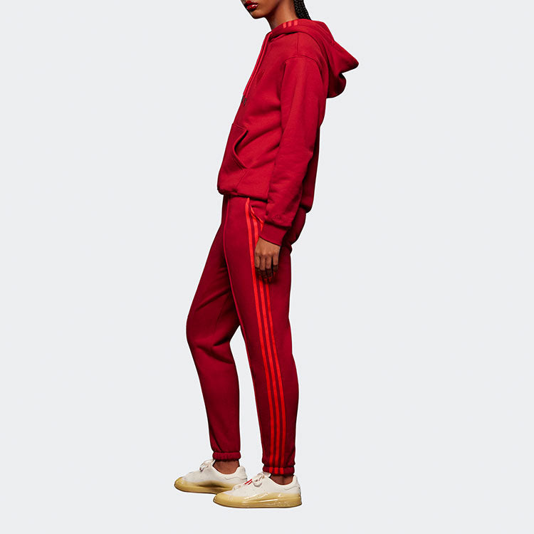 adidas IVY PARK Crossover Sweat Pant Side Stripe Drawstring Sports Long Pants Couple Style Red HI1959