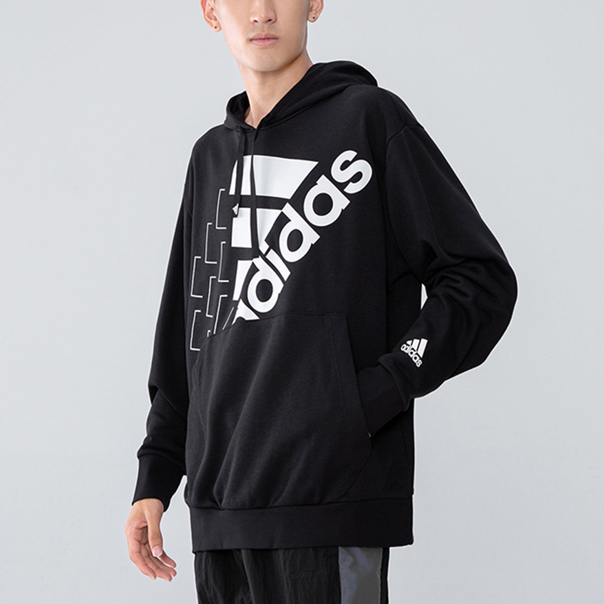 Men's adidas Large Logo Sports Pullover Black GS8747