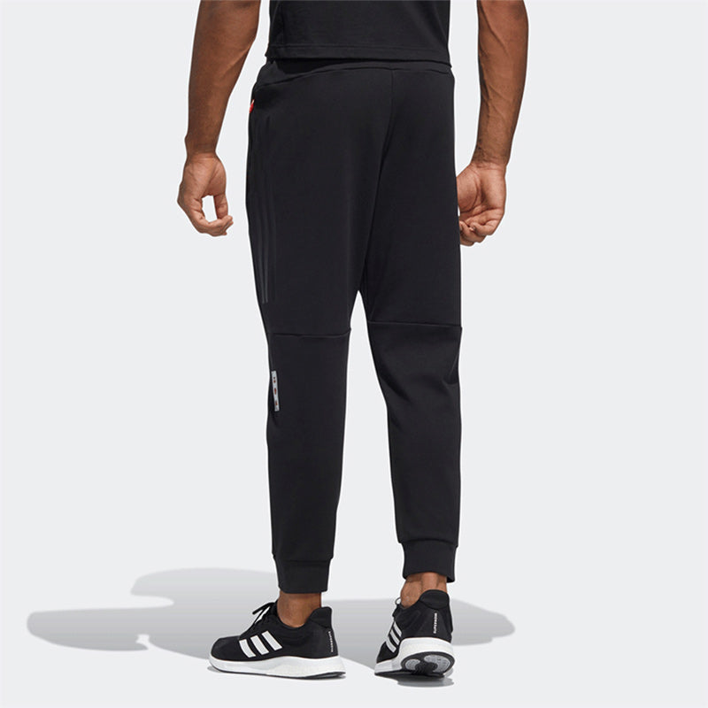 Men's adidas Limited Side Stripe Knit Bundle Feet Sports Pants/Trousers/Joggers Autumn Black HC0253