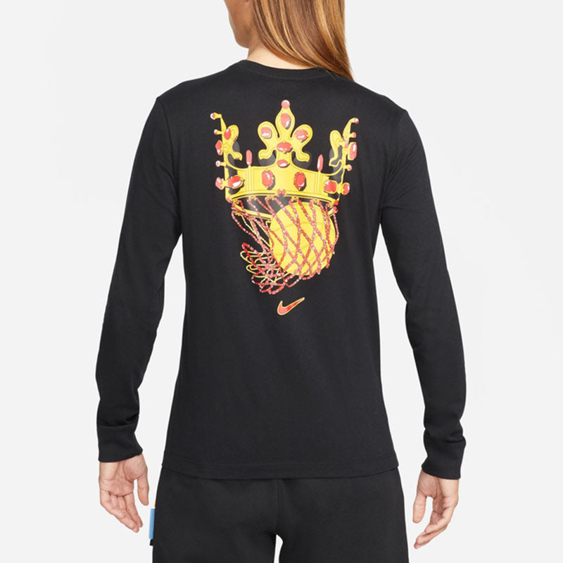 Men's Nike Lebron Sfg Basketball Sports Printing Round Neck Long Sleeves Black T-Shirt DN2906-010