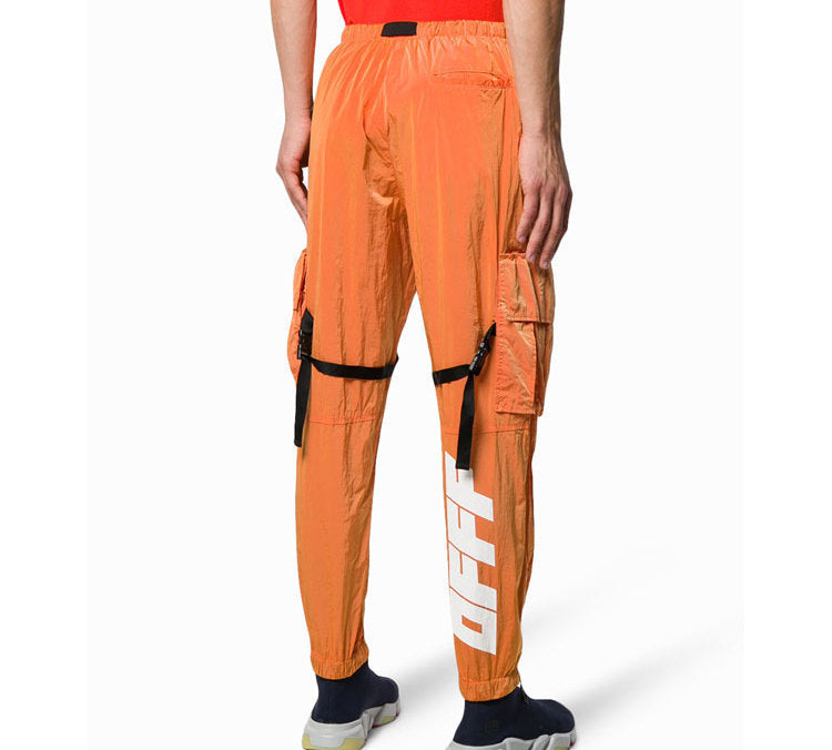 Off-White Nylon Street Style Plain Logo Cargo Pants OMCF004F19F010201901