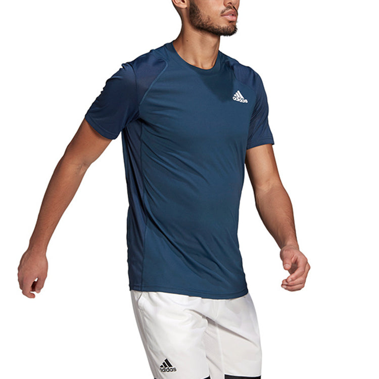 adidas Tennis Quick Dry Breathable Running Gym Short Sleeve Blue GL5454