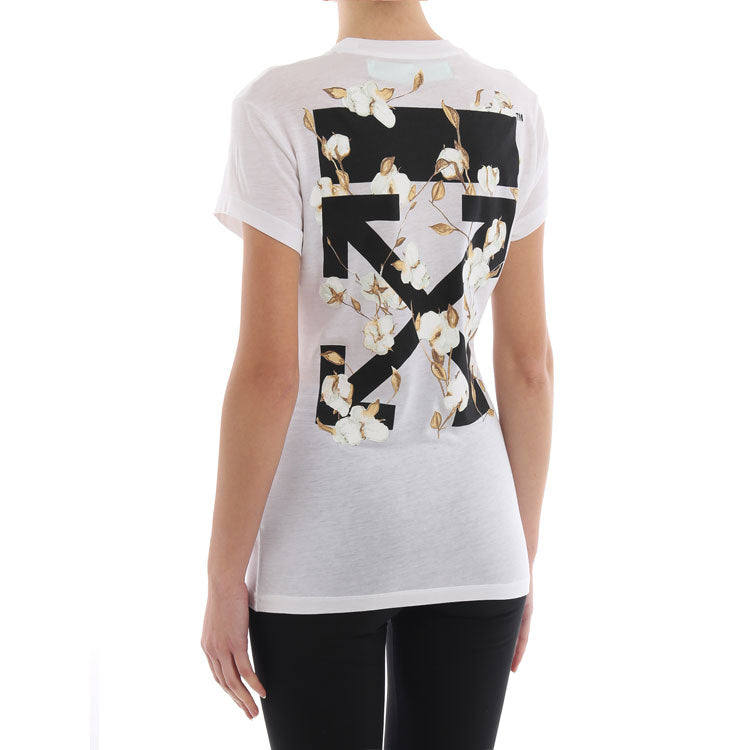 (WMNS) Off-White Virgil Abloh cotton fitted tee White OWAA040R19B980430110