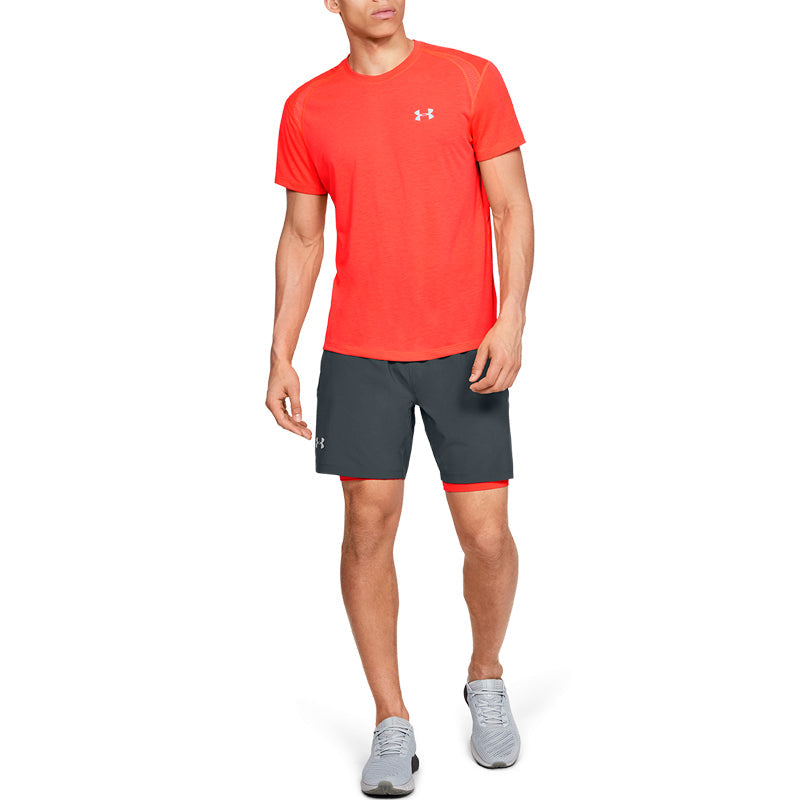 Men's Under Armour Streaker Series Running Sports Short Sleeve Red 1326579-632